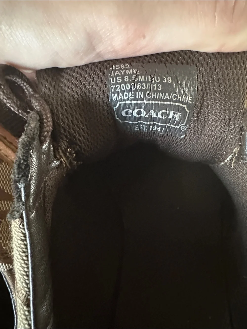 Coach Brown Signature Logo Sneakers with Gold Trim